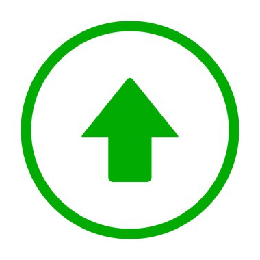 Yukarı ok ve daire vektör illüstrasyonu olarak