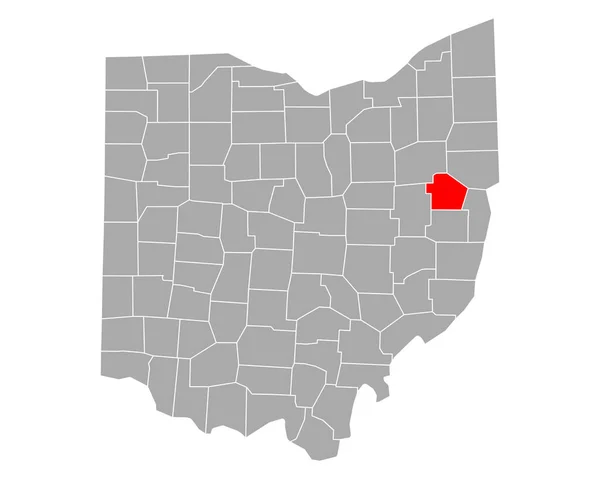 Ohio Daki Carroll Haritası — Stok Vektör