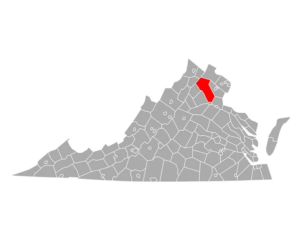 Mapa Fauquier Virginia — Archivo Imágenes Vectoriales