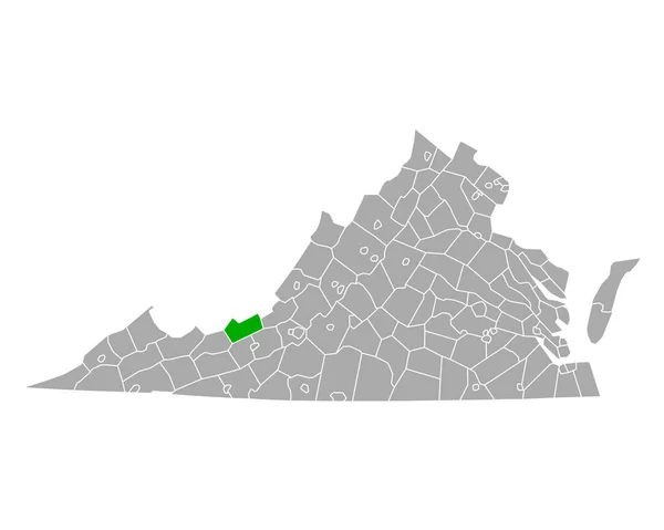 Mapa Giles Virginia — Archivo Imágenes Vectoriales