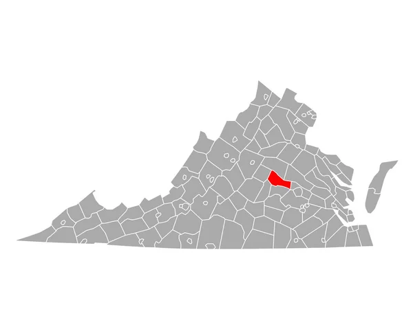 Peta Goochland Virginia - Stok Vektor