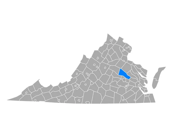 Map Hanover Virginia — Stock Vector