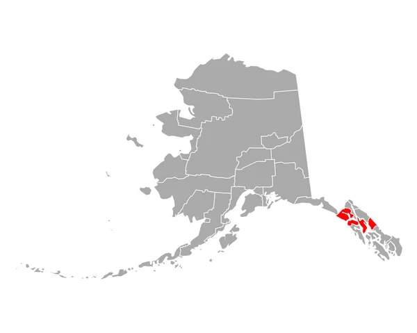 Mapa Hoonah Angoon Alaska — Vetor de Stock