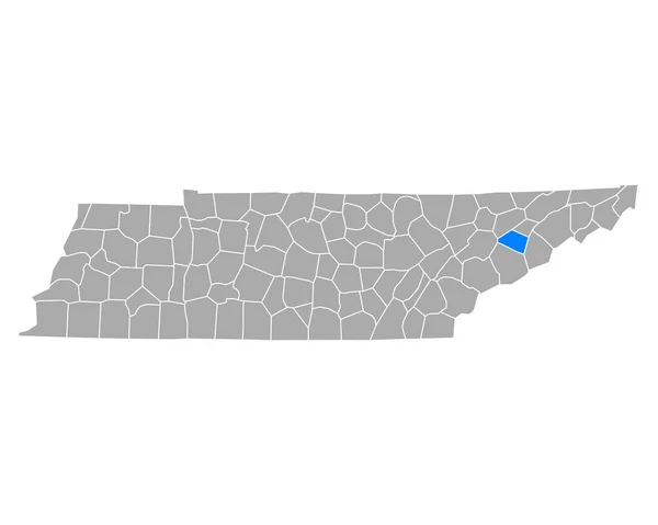 テネシー州のジェファーソン地図 — ストックベクタ