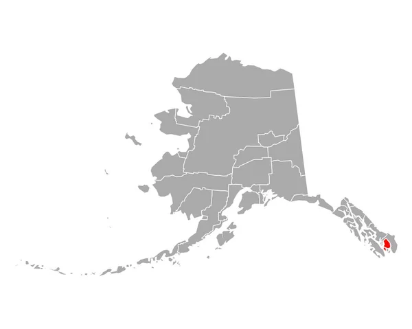 Mapa Bramy Ketchikan Alasce — Wektor stockowy