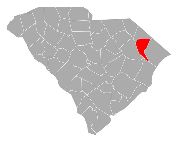 サウスカロライナ州のマリオン地図 — ストックベクタ