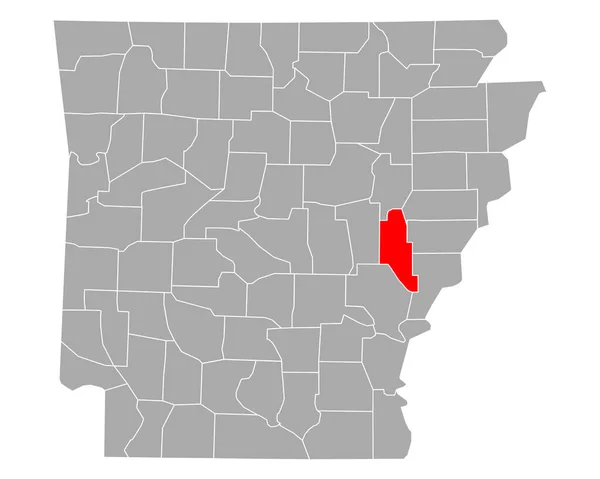Mapa Monroe Arkansasu — Stockový vektor
