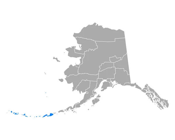 Carte Des Aléoutiens Ouest Alaska — Image vectorielle