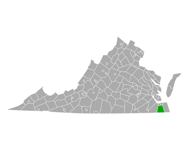 Karta Över Chesapeake Virginia — Stock vektor
