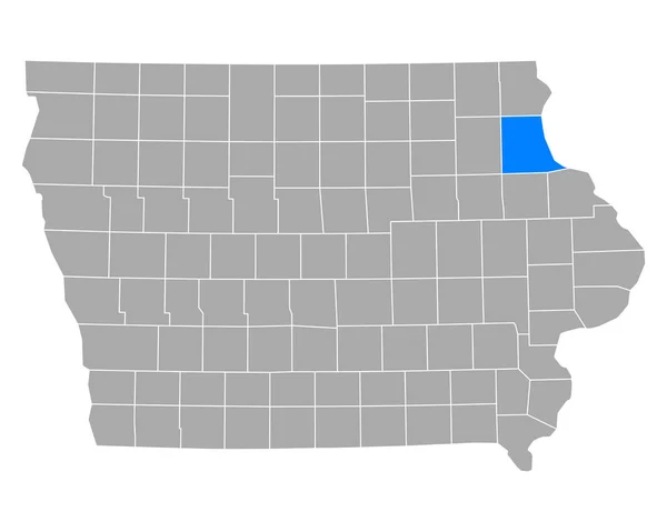 Mapa Claytona Iowa — Wektor stockowy