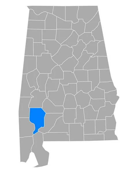 Mapa Clarke Alabama — Vetor de Stock