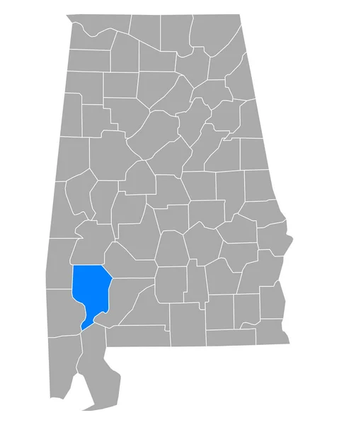 アラバマ州のクラーク地図 — ストックベクタ