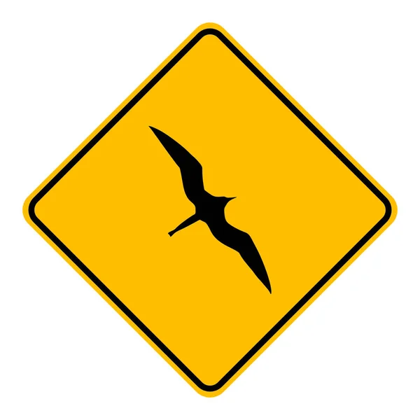 Frigate Πουλί Και Οδικό Σήμα Διανυσματική Απεικόνιση — Διανυσματικό Αρχείο