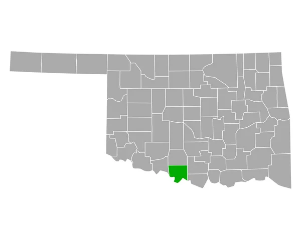 Oklahoma Daki Jefferson Haritası — Stok Vektör