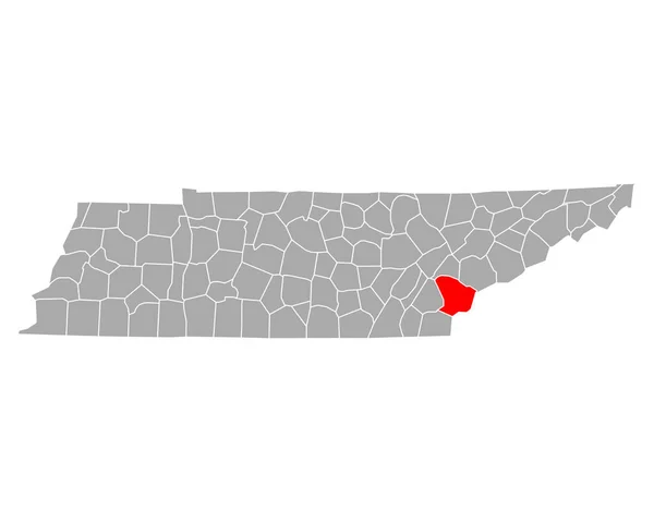テネシー州のモンロー市地図 — ストックベクタ