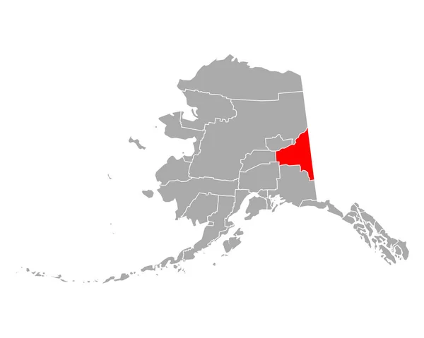 Kaart Van Southeast Fairbanks Alaska — Stockvector