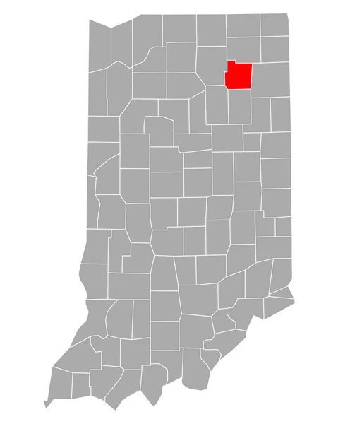 Mapa Whitley Indiana — Vector de stock