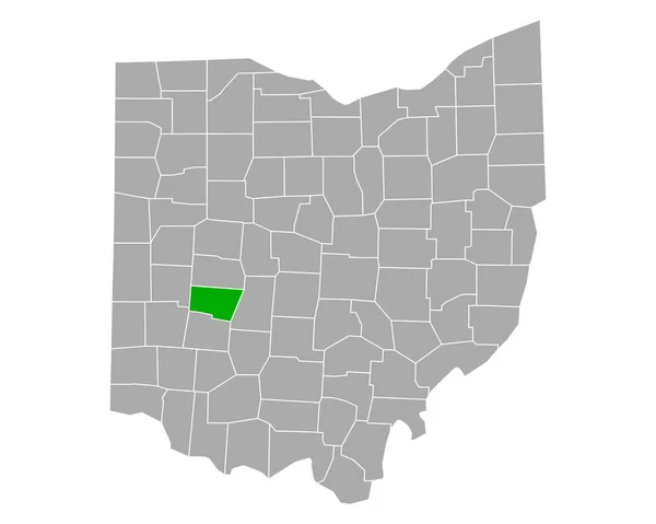 Mappa Clark Ohio — Vettoriale Stock