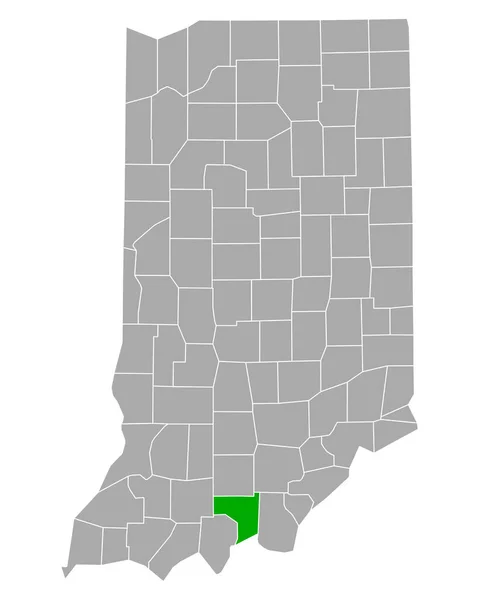 Χάρτης Του Κρόφορντ Στην Ιντιάνα — Διανυσματικό Αρχείο