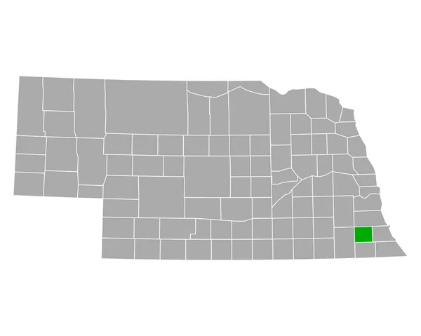 Nebraska Daki Johnson Haritası — Stok Vektör