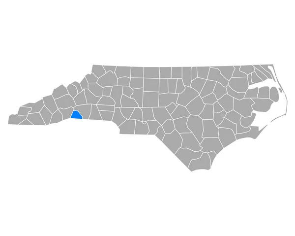 Mapa Polos Carolina Norte — Vetor de Stock