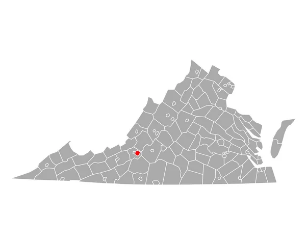 Mapa Roanoke City Virginia — Archivo Imágenes Vectoriales