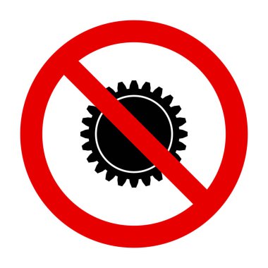 Vektör illüstrasyon olarak vites ve yasaklama işareti