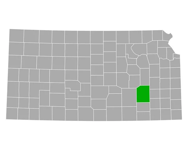 Kansas Taki Greenwood Haritası — Stok Vektör