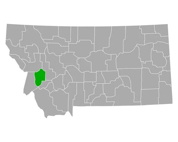 モンタナ州の花崗岩の地図 — ストックベクタ