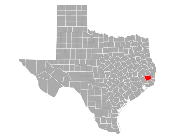 Mapa Hardinu Texasu — Stockový vektor