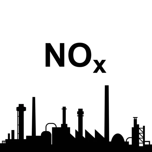 Óxidos Nitrogênio Indústria Como Ilustração Vetorial — Vetor de Stock