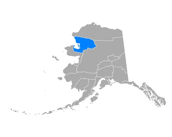 Alaska Daki Kuzeybatı Arktik Haritası — Stok Vektör