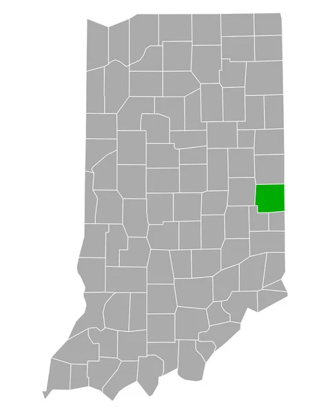Indiana Daki Wayne Haritası — Stok Vektör