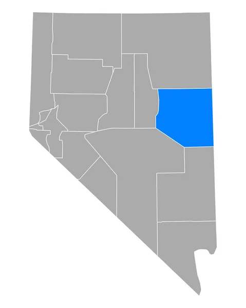 Mapa Pino Blanco Nevada — Vector de stock