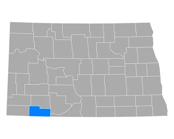 北达科他州亚当斯地图 — 图库矢量图片