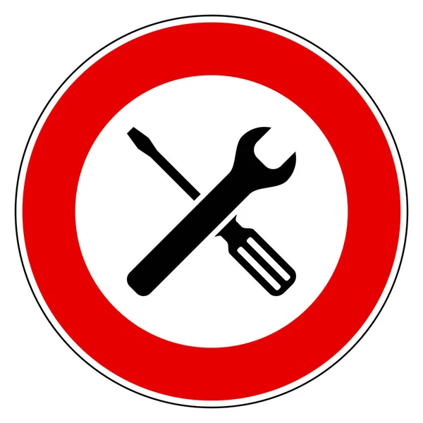 Εργαλεία Και Πινακίδα Απαγόρευσης Διανυσματική Απεικόνιση — Διανυσματικό Αρχείο