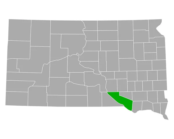 南达科他州查尔斯 米克斯地图 — 图库矢量图片