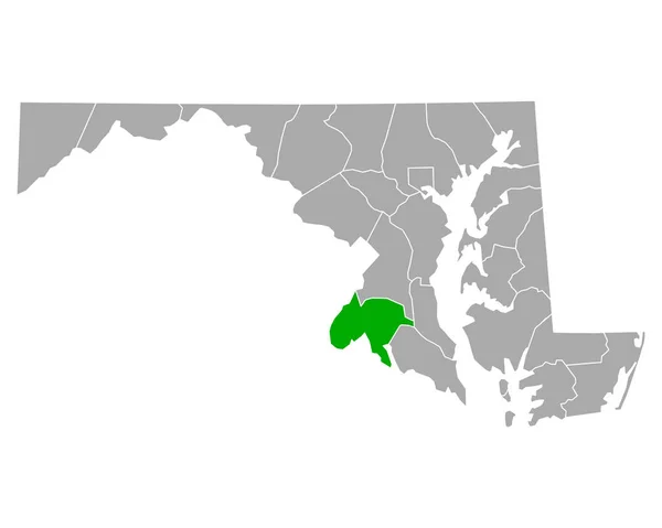 Maryland Deki Charles Haritası — Stok Vektör