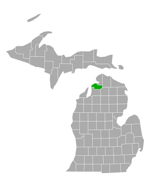 Mappa Charlevoix Michigan — Vettoriale Stock