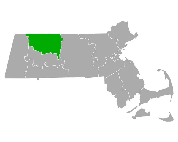Mapa Franklinu Massachusetts — Stockový vektor
