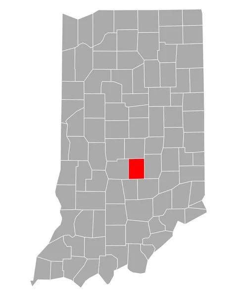 Mapa Johnson Indiana — Vector de stock