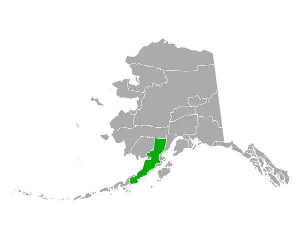 Mapa Jeziora Półwyspu Alasce — Wektor stockowy