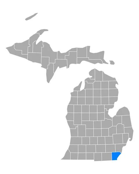 Kaart Van Monroe Michigan — Stockvector