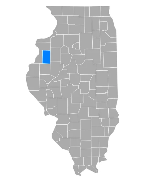 Mapa Warrena Illinois — Wektor stockowy