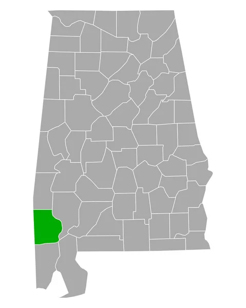 Mapa Washingtonu Alabamě — Stockový vektor