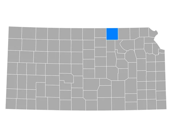Mappa Washington Kansas — Vettoriale Stock