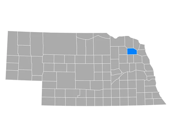 Nebraska Daki Wayne Haritası — Stok Vektör
