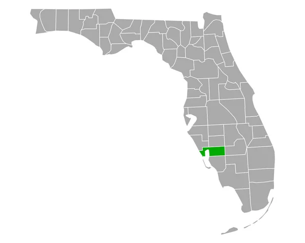 Mapa Charlotte Floridě — Stockový vektor