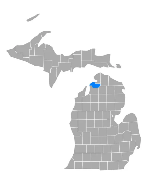 Mapa Aluguel Carros Michigan — Vetor de Stock