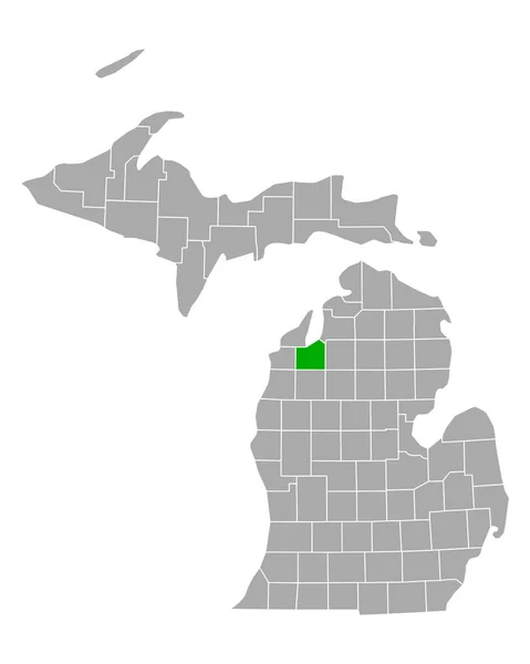 Térkép Grand Treverse Michigan — Stock Vector